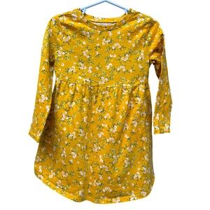 Old Navy Yellow Floral Toddler Dress 3T